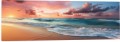 OBRAZ PANORAMICZNY dekoracyjny PANORAMA zachód słońca morze fale