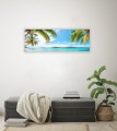 OBRAZ PANORAMICZNY dekoracyjny PANORAMA tropiki widok pod palmą 