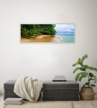 OBRAZ PANORAMICZNY dekoracyjny PANORAMA lasek tropikalny plaża ocean