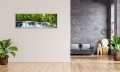 OBRAZ PANORAMICZNY dekoracyjny PANORAMA wodospad w lesie