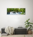 OBRAZ PANORAMICZNY dekoracyjny PANORAMA wodospad w lesie