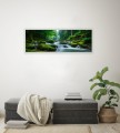 OBRAZ PANORAMICZNY dekoracyjny PANORAMA górski wodospad las potok 