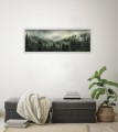 OBRAZ PANORAMICZNY dekoracyjny PANORAMA las za mgłą