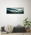OBRAZ PANORAMICZNY dekoracyjny PANORAMA wzgórza mgła widok las 