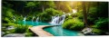 OBRAZ PANORAMICZNY dekoracyjny PANORAMA wodospady kładka 
