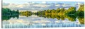 OBRAZ PANORAMICZNY dekoracyjny PANORAMA  jezioro park drzewa natura 