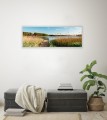 OBRAZ PANORAMICZNY dekoracyjny PANORAMA pomost staw boho trawa
