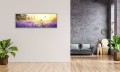 OBRAZ PANORAMICZNY dekoracyjny PANORAMA  łąka motyle lawenda