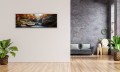 OBRAZ PANORAMICZNY dekoracyjny PANORAMA wodospady w lesie jesień 