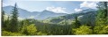 OBRAZ PANORAMICZNY dekoracyjny PANORAMA zieleń góry