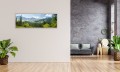 OBRAZ PANORAMICZNY dekoracyjny PANORAMA zieleń góry