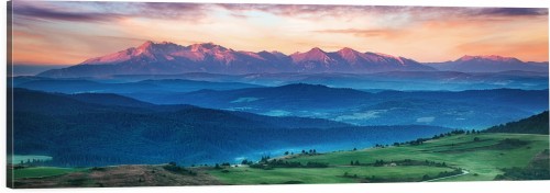 OBRAZ PANORAMICZNY dekoracyjny PANORAMA kolorowe niebo nad górami
