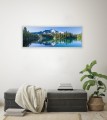 OBRAZ PANORAMICZNY dekoracyjny PANORAMA jezioro góry i lasek