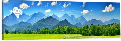 OBRAZ PANORAMICZNY dekoracyjny PANORAMA góry Alpy