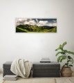 OBRAZ PANORAMICZNY dekoracyjny PANORAMA zielone wysokie góry