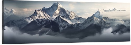 OBRAZ PANORAMICZNY dekoracyjny PANORAMA górskie szczyty chmury