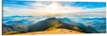 OBRAZ PANORAMICZNY dekoracyjny PANORAMA szczyty góry słońce 