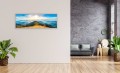 OBRAZ PANORAMICZNY dekoracyjny PANORAMA szczyty góry słońce 