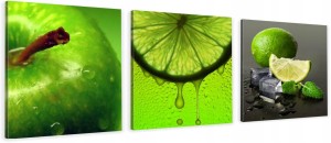 OBRAZ do kuchni ZIELONE OWOCE JABŁKO LIMONKI