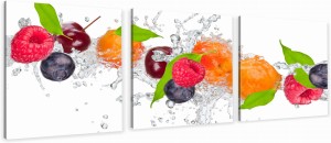 OBRAZ do kuchni  OWOCE WODA MALINY