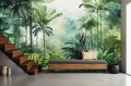 Fototapeta LAS do salonu sypialni MALOWANY TROPIKALNY LAS DŻUGLA