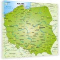 TABLICA KORKOWA MAPA POLSKI miasta województwa PINEZKI GRATIS