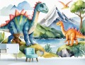 Fototapeta w dinozaury dla dzieci DINOZAURÓW KRAINA 