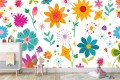 Fototapeta dla dziewczynki KOLOROWE POLNE KWIATY