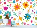 Fototapeta dla dziewczynki KOLOROWE POLNE KWIATY