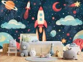 Fototapeta KOSMOS dla chłopca RAKIETA KOSMICZNY MOTYW