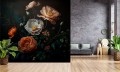 Fototapeta KWIATY do salonu ARTYSTYCZNE CIEMNE KWIATY