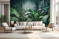 Fototapeta do salonu sypialni TROPIKALNE LIŚCIE ROŚLINY