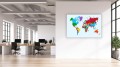 TRADYCYJNA MAPA obraz na płótnie canvas KOLORY ŚWIAT 