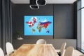MAPA ŚWIATA FLAGI PAŃSTWA obraz na płótnie canvas 