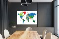 Obraz KOLOROWA MAPA ŚWIAT na płótnie canvas 