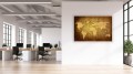 Obraz MAPA na płótnie canvas ZŁOTA MAPA DREWNO