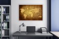Obraz MAPA na płótnie canvas ZŁOTA MAPA DREWNO