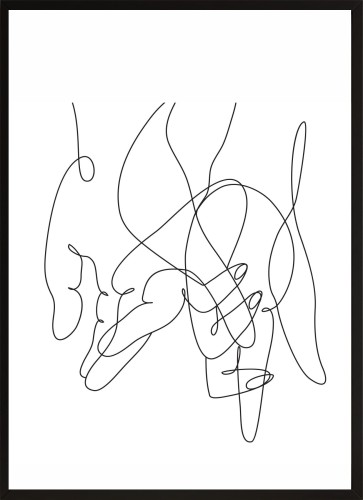 DEKORACYJNY PLAKAT DO SYPIALNI DŁONIE MIŁOŚĆ