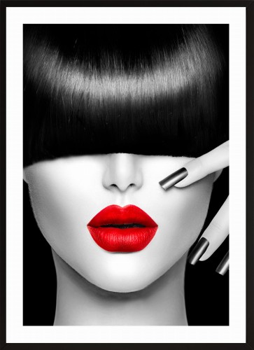 DEKORACYJNY PLAKAT DO SYPIALNI KOBIETA Z GRZYWKĄ