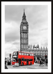 DEKORACYJNY PLAKAT DO SYPIALNI CZERWONY AUTOBUS