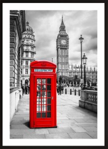 DEKORACYJNY PLAKAT DO SYPIALNI BUDKA TELEFONICZNA