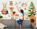 Naklejki na ścianę dla dzieci ZWIERZĘTA LEŚNE LAS NATURA woodland 