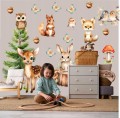 Naklejki na ścianę dla dzieci ZWIERZĘTA LEŚNE LAS NATURA woodland 