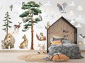 Naklejki FOREST dla dzieci Las Drzewa ZWIERZĄTKA LEŚNA LAS 