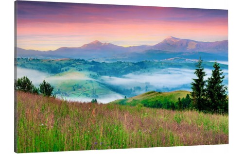 Obraz na płótnie do salonu góry panorama mgła karpaty