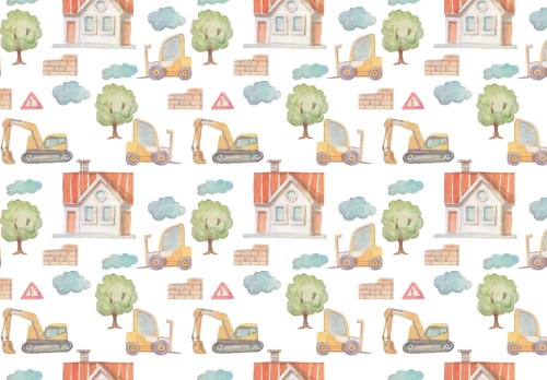 Fototapeta dla dzieci do pokoju KOPARKA BUDOWA