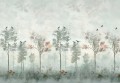 Fototapeta nowoczesna do salonu MGLISTY JESIENNY LAS