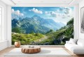 Fototapeta góry do salonu SZLAK W GÓRACH DROGA