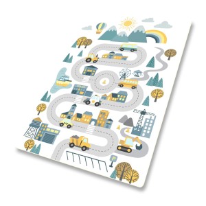 DYWANIK WINYLOWY MATA ANTYALERGICZNA dla dzieci DROGA MIASTO BUDOWA 