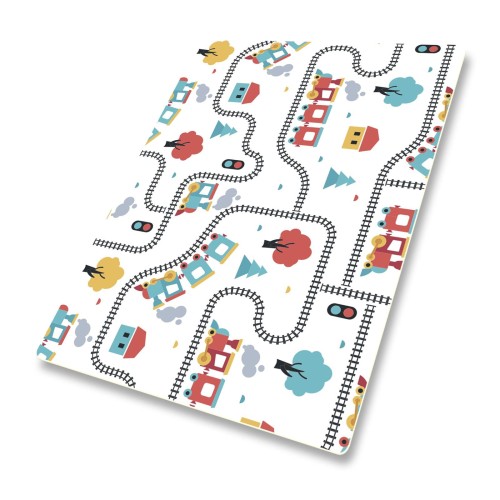 DYWANIK WINYLOWY MATA ANTYALERGICZNA dla chłopca droga pociąg tory